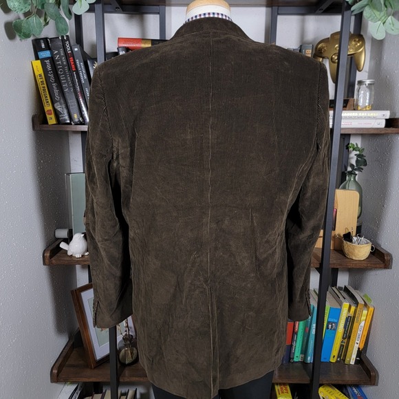 Saddlebred Men's Corduroy Sport‎ Coat Blazer Two Button Brown Cotton Size 44L - Picture 12 of 16